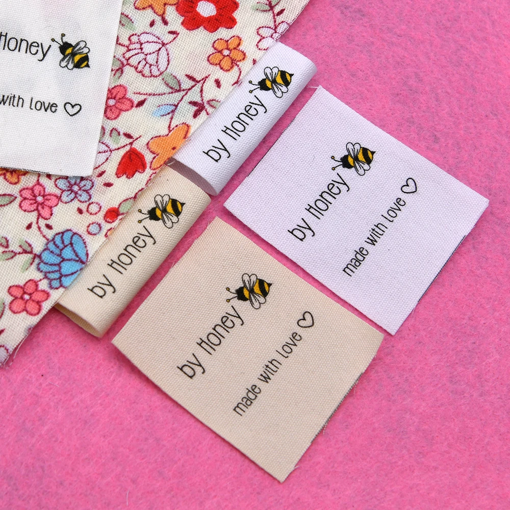 

40X50mm Plain Cloth，Custom Sewing label, Custom Clothing Labels - fold Tags, Cotton Ribbon, Customized with Your Business Name