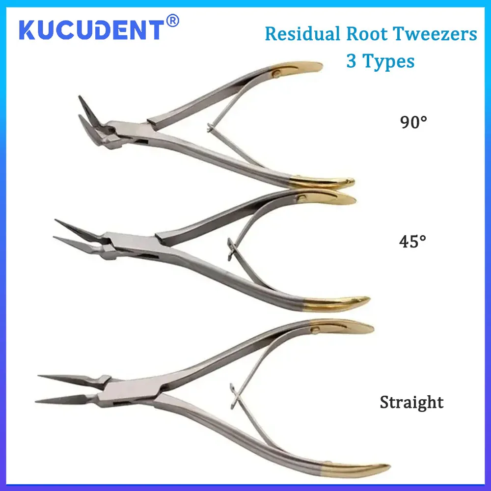 KUCUDENT 1 Pc Dental Residual Root Tweezers Minimally Invasive Extraction Forceps Tooth Pliers Dentistry Surgical Instrument