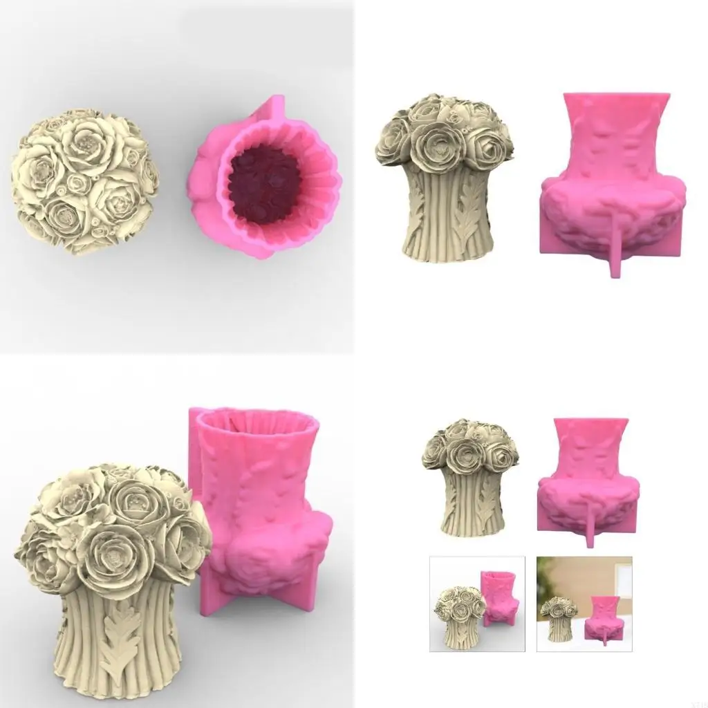 

Rose Flower Molds Table Ornament Mould Plasters Making Tool Easily to Clean