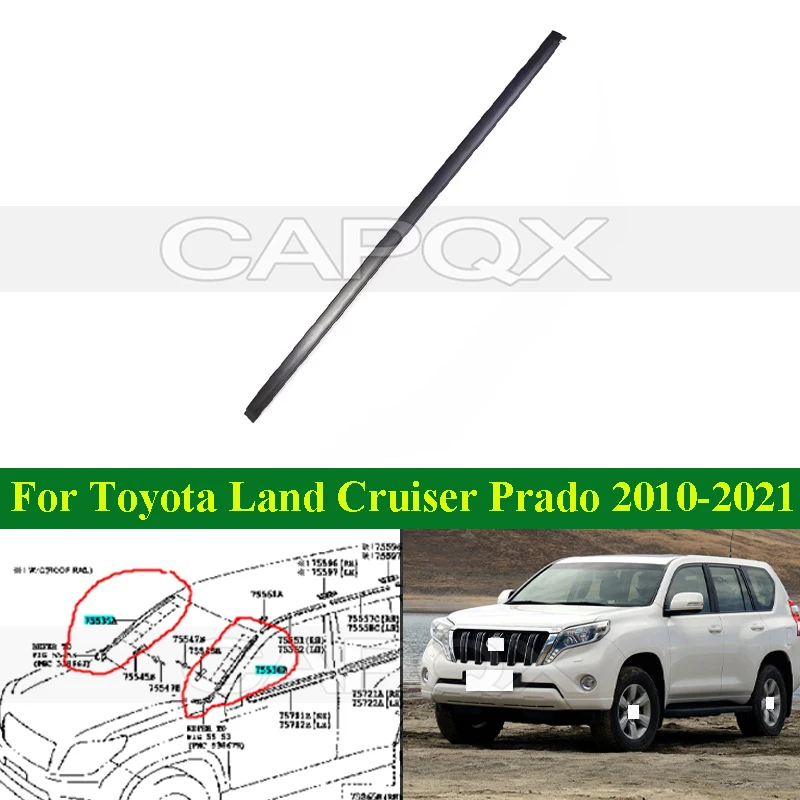 

Панель стеклоочистителя переднего стекла CAPQX для Toyota Land Cruiser Prado 2010-2021, литая крышка переднего стекла, стекло, боковая стойка