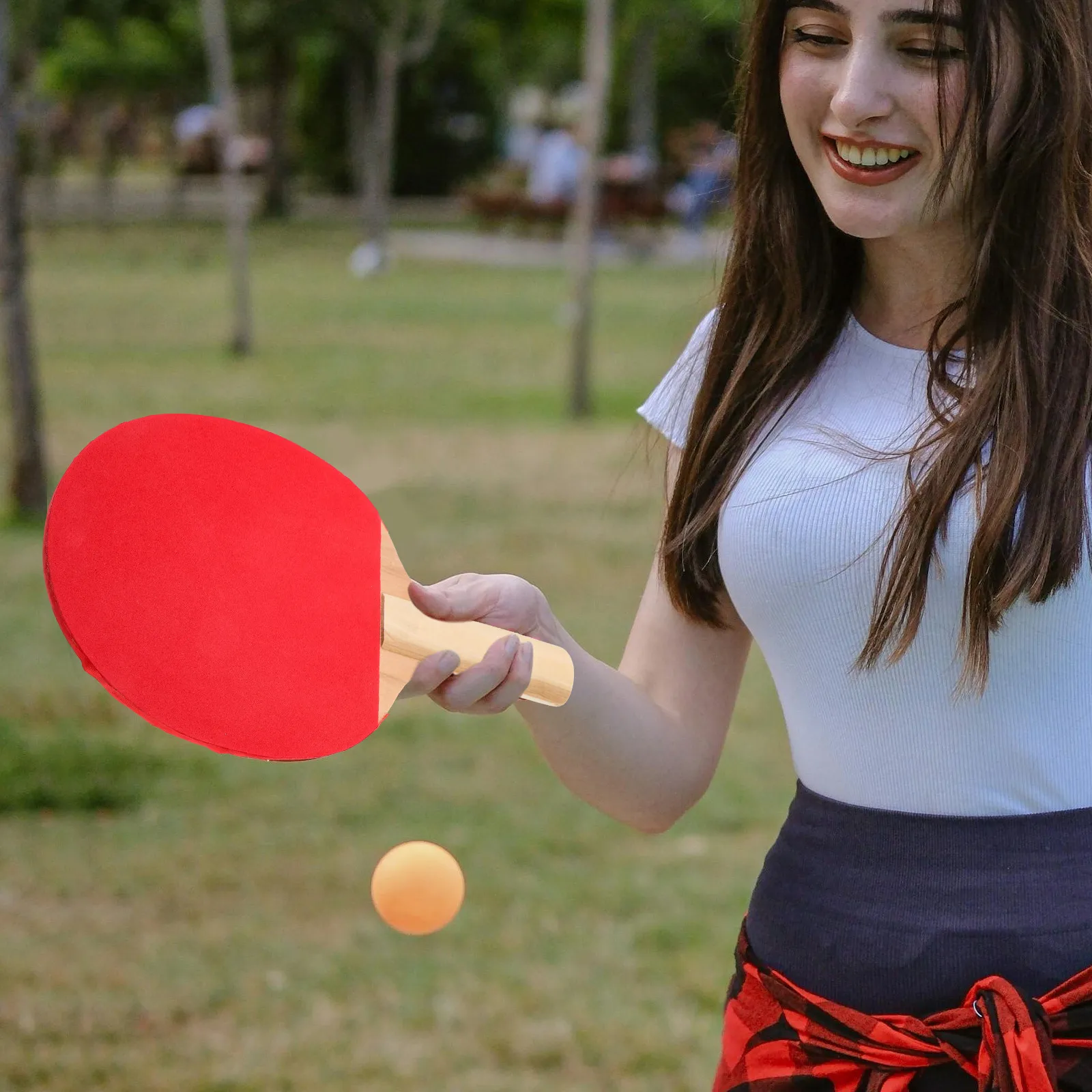 

1Pair Wooden Table Tennis Racket Standard Size Comfortable Handle Easy Swing Portable Lightweight for Beginners Kids Adults