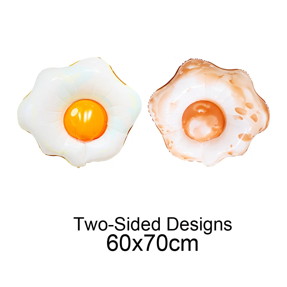Food Themed Balloons Giant Fried Egg Aluminum Film Balloon Chocolate Chip Cookie Bubble Tea Ballon Breakfast Brunch Party Decors view 3