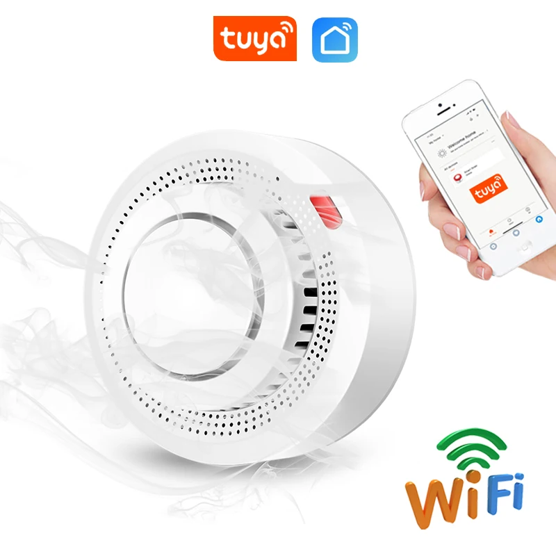 Tuya WiFi rilevatore di fumo sensore allarme antincendio Wireless cucina domestica sistema di protezione di sicurezza ad alta sensibilità Smart Life