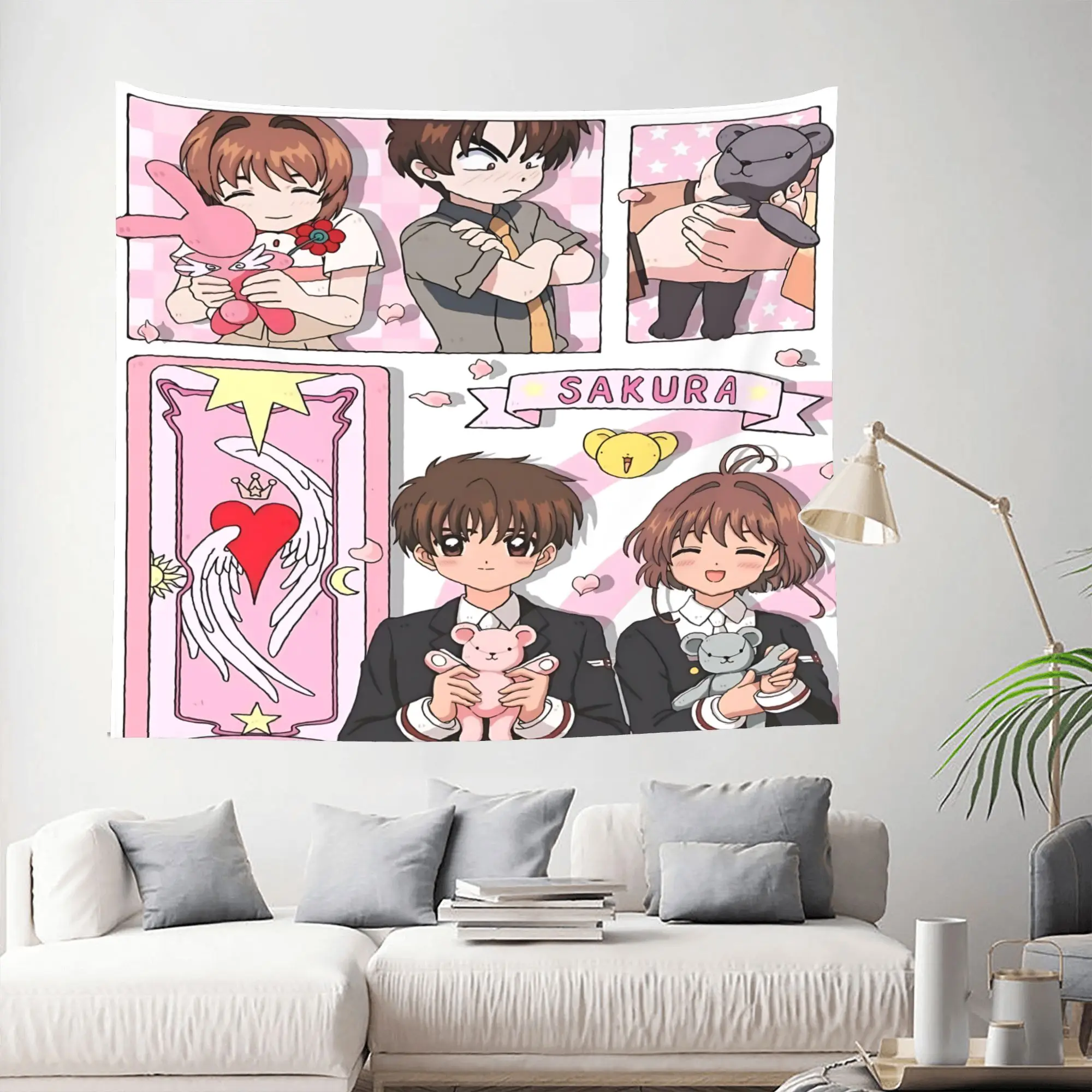 Customized Anime Cardcaptor Sakura Tapestry Room decoration  Home Decoration Tapestry Decor Accessories Cute Room Decor