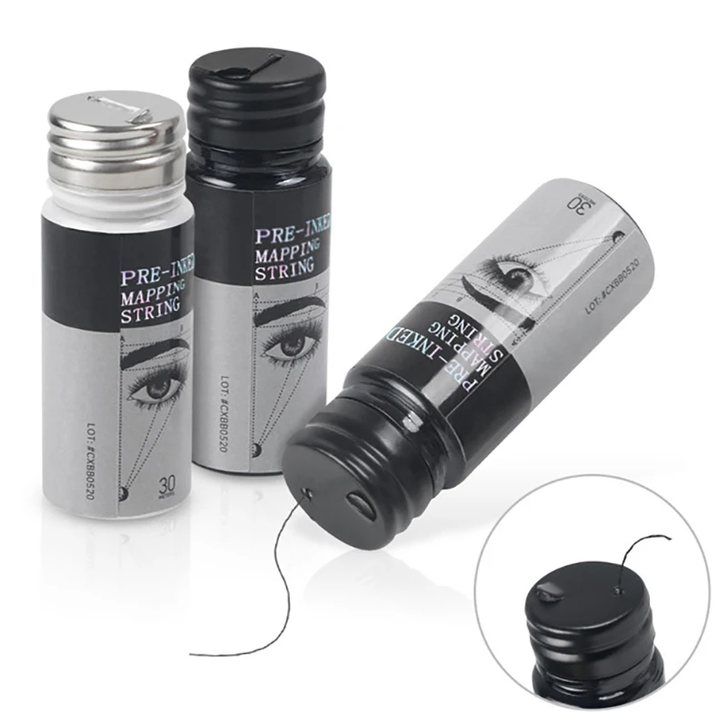 

【HM】30m Black/White Microblading Mapping String Pre-Inked Eyebrow Marker Thread Tattoo Brows Pre Inked PMU Mapping String