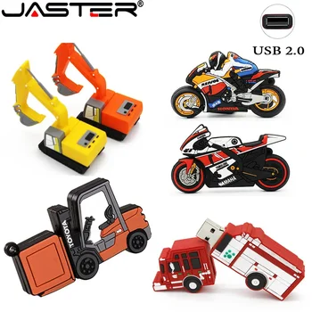 JASTER USB2.0 Pen Drive la motocicleta modelo de coche Memory Stick 32GB 64GB 100% capacidad Real disco rojo U regalo de temporada de graduación