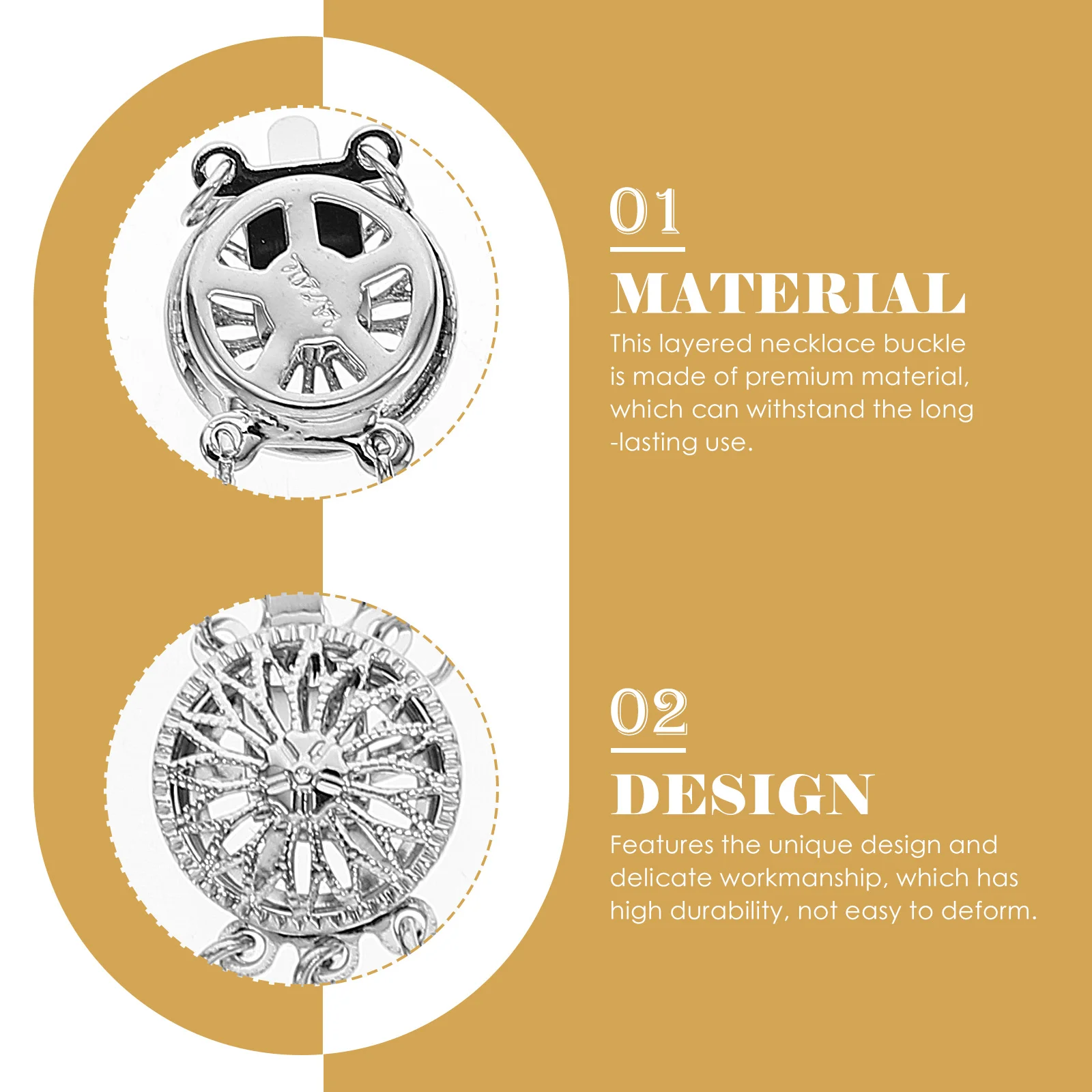 

2Pcs Necklace Layering Clasps Premium Multi-Row Buckle DIY Jewelry Making Necklace Connector Bracelet Clasp Bracelet Buckle