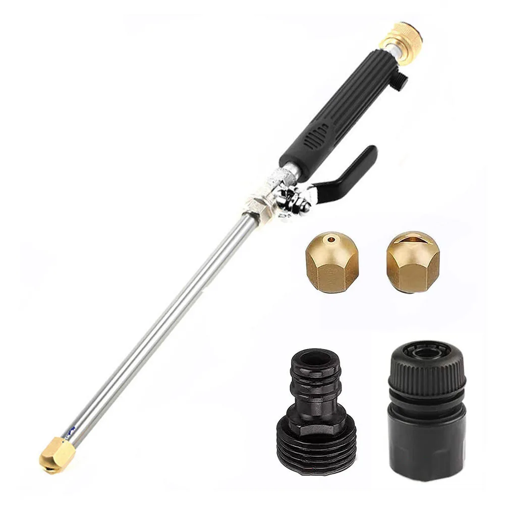 Water Sprayer for Garden Hose - High Pressure Adjustable Nozzle 18.3 inch Alloy Construction for Driveway Fence and Car Cleaning