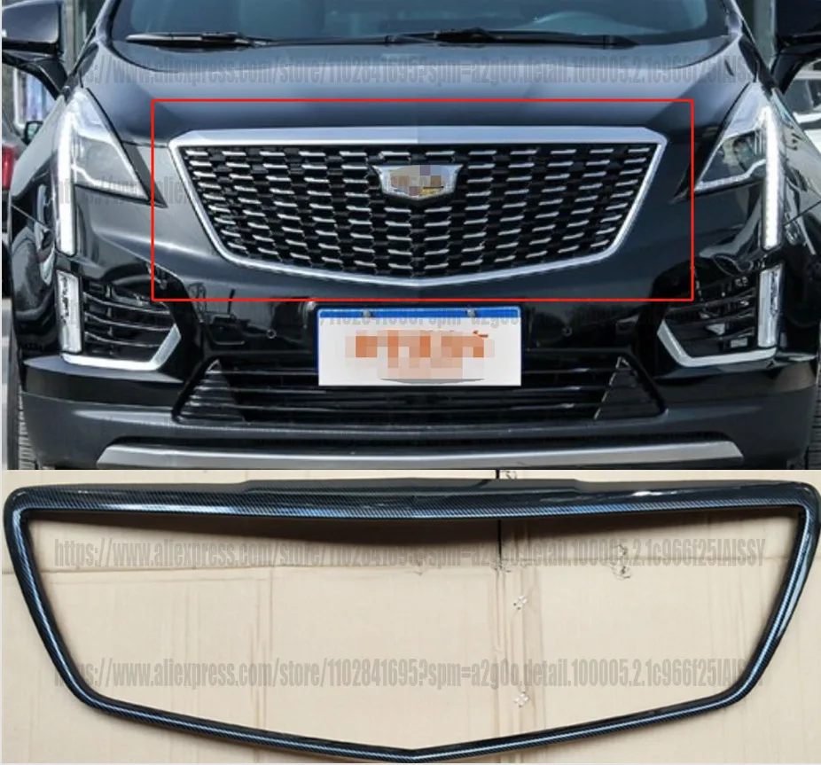 

For Cadillac XT5 2016 -2020 carbon fibre Front Bumper Grill Grille Frame Trim car acesssories