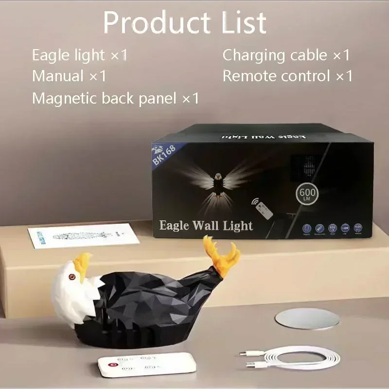 Xmas Christmas Owl Wall Light 3D Modern Creative Atmosphere Animal Shape Projector Eagle Bald LED Room Stairway Hallway Kitchen