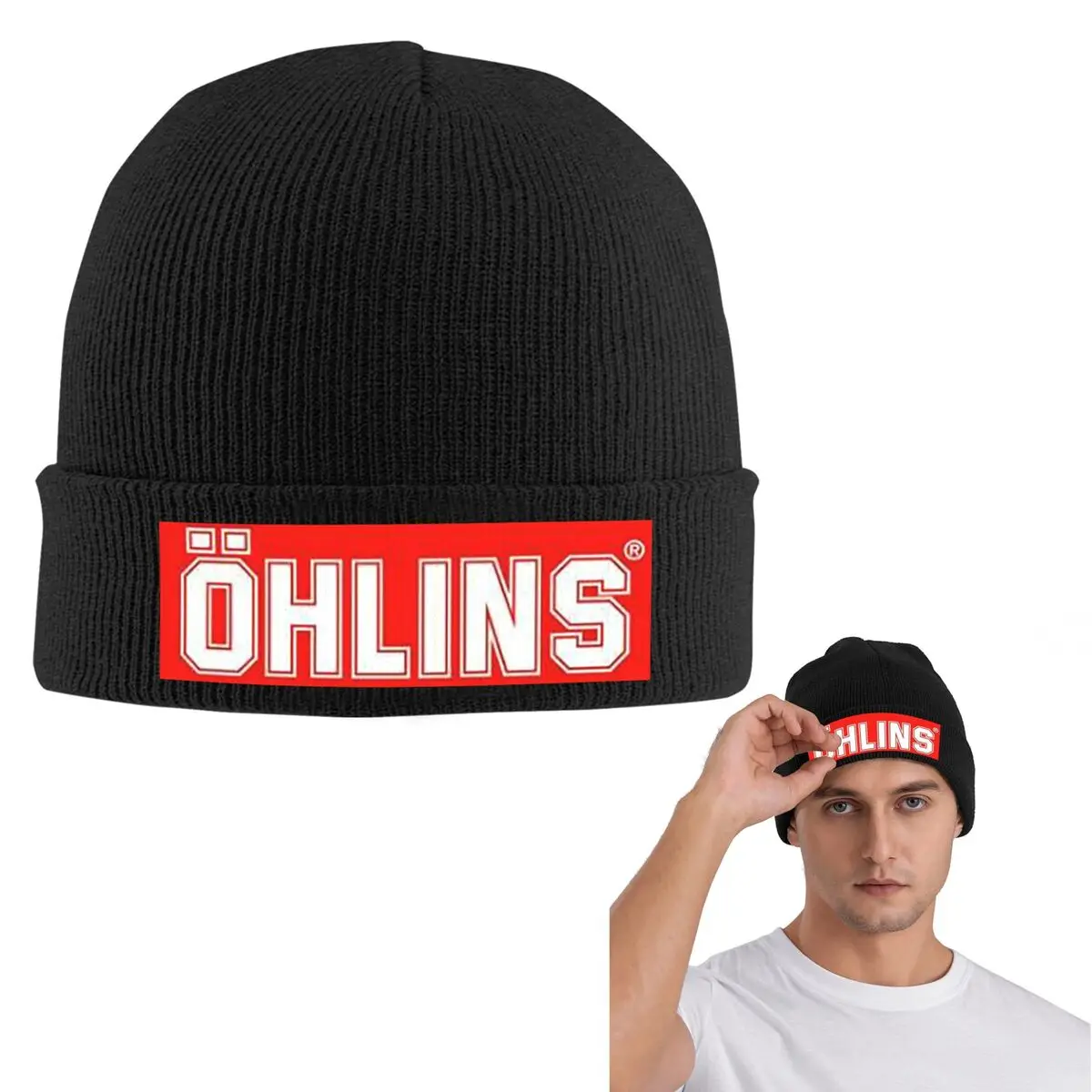 

Теплая вязаная шапка с логотипом Ohlins, модная шапка-капот, осенне-зимние уличные шапки, шапки для взрослых унисекс