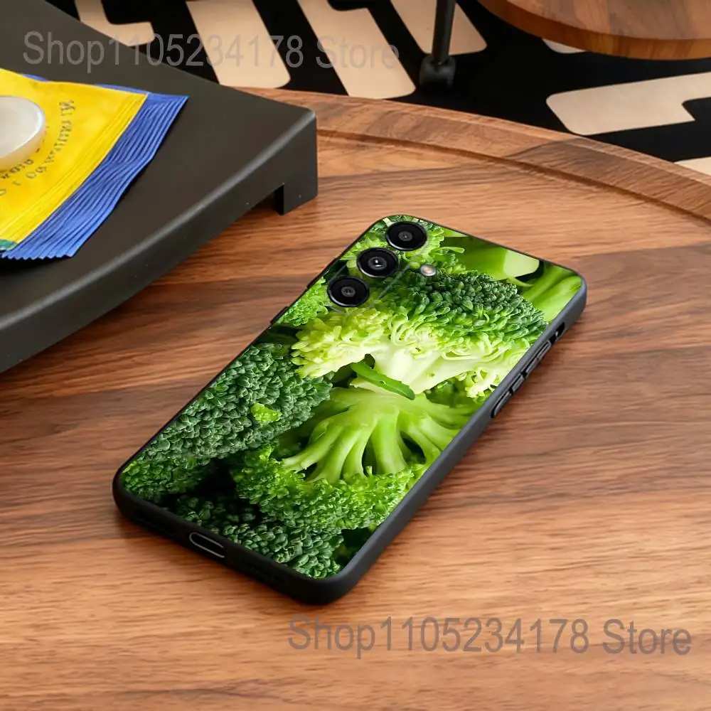 Green Vegetables Ins  Phone Case for Samsung S24 S22 S25 Ultra S9 S20 FE S23 Plus S10 S21 Shockproof Funda Cover
