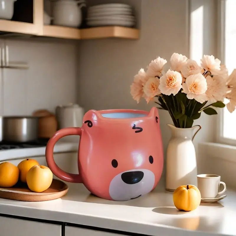 

Creative Cute Lovely Bear Ceramic Mug Large Capacity Coffee Cups Breakfast Milk Mugs Drinking Water Cup 600ml