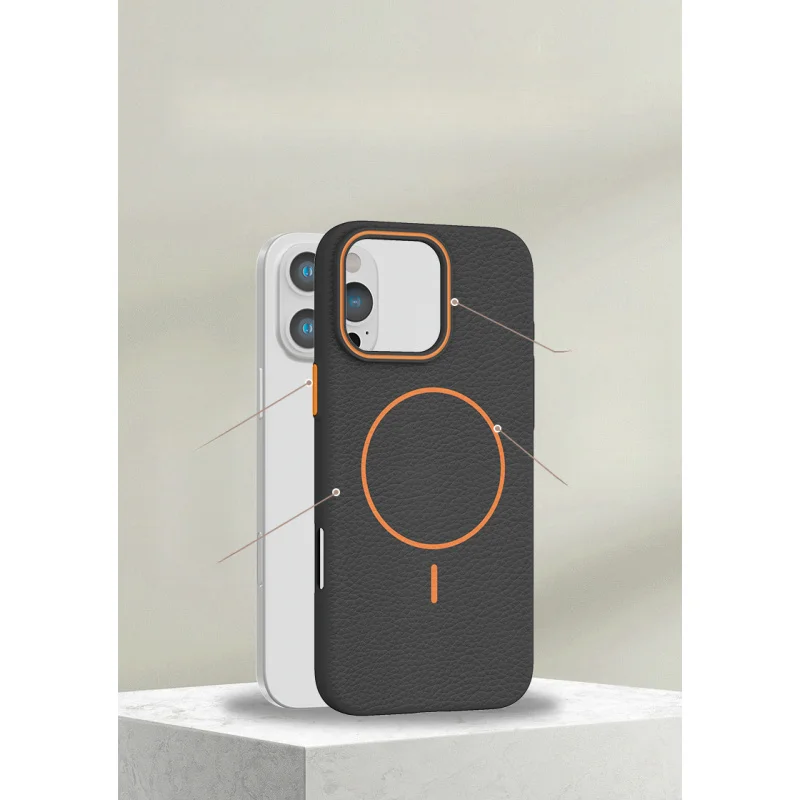 

Litchi PatternTPUMagnetic attachment applicableiphone17promaxiPhone Case17proMagnetic Full-Coverage Shockproof Protective Case