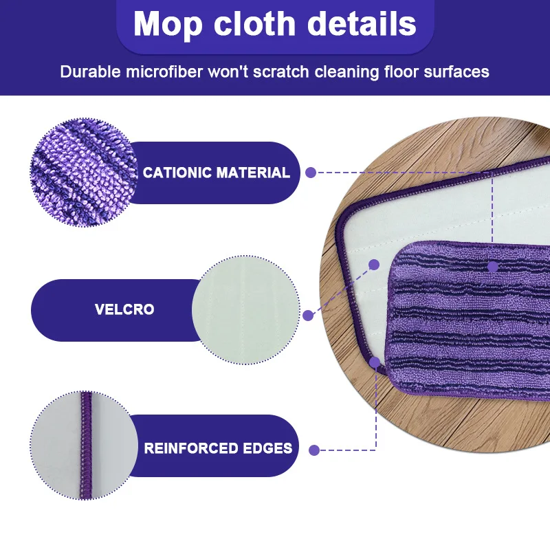 Reusable Mop Pads for Swiffer Wet Jet Mop Pads Refill Washable Microfiber Wet Dry Cloths Replacements 12\