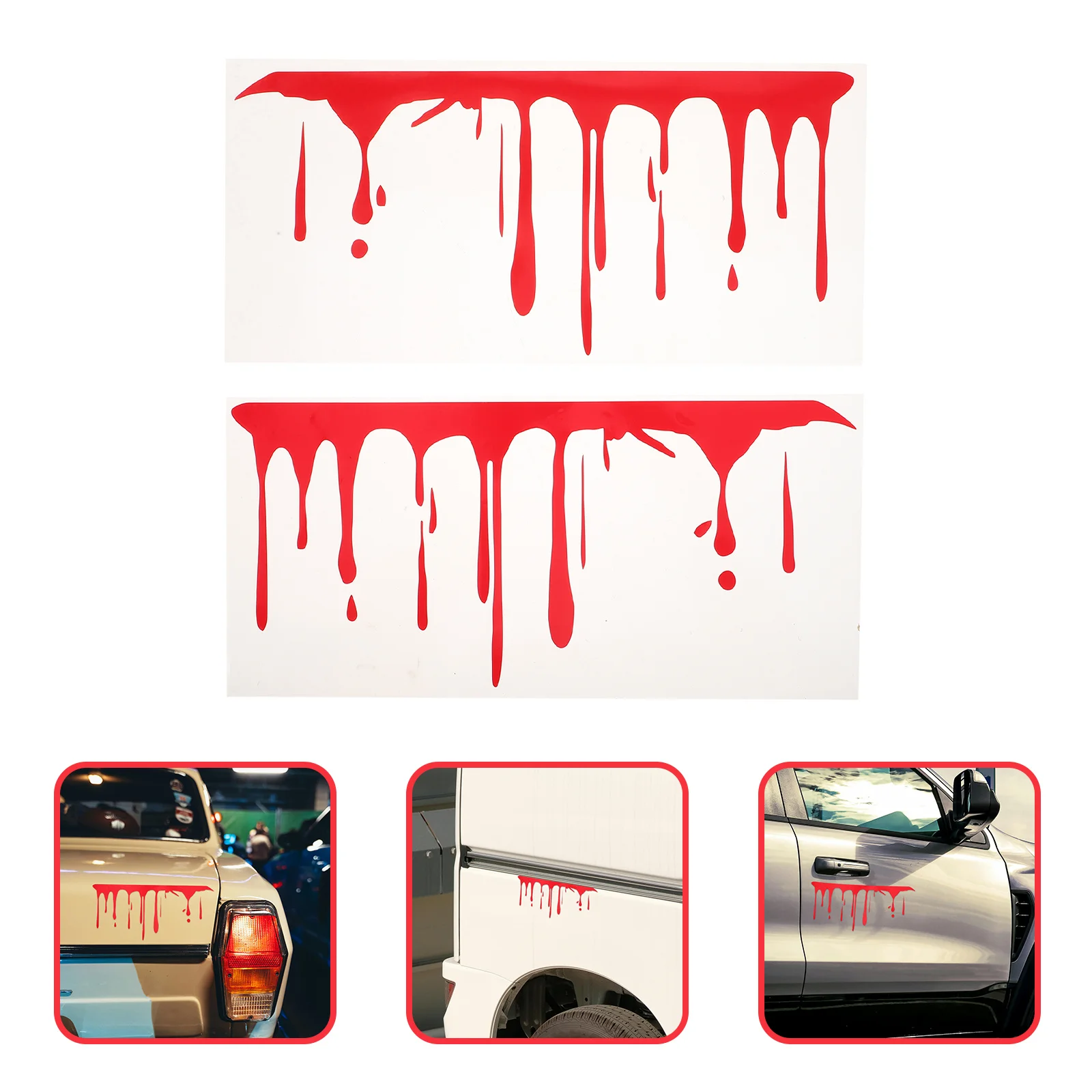 

1 Pair Dripping Blood Stickers Halloween Decorations For Exterior Horror Car Accessories Reusable Window Decals For Car