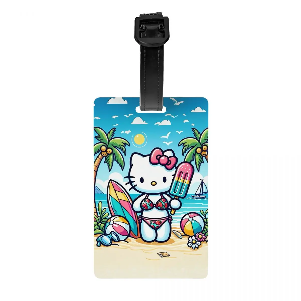

Cute Cartoon Cat Hello Kitty Luggage Tags Custom Baggage Tags Privacy Cover ID Label