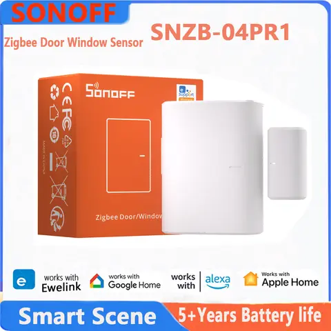 SONOFF SNZB-04PR1 Zigbee Door Window Sensor Home Security Alarm Sensor Local Smart Scene Work with Smartthings Alexa Google Home