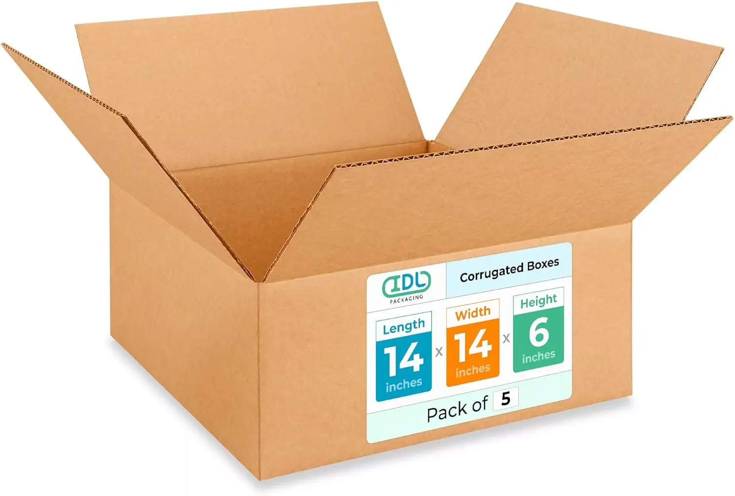 

Картонные коробки средней плотности 14x14x6 дюймов, 5 штук в упаковке - особо прочные, выдерживают нагрузку до 200 фунтов для надежной упаковки