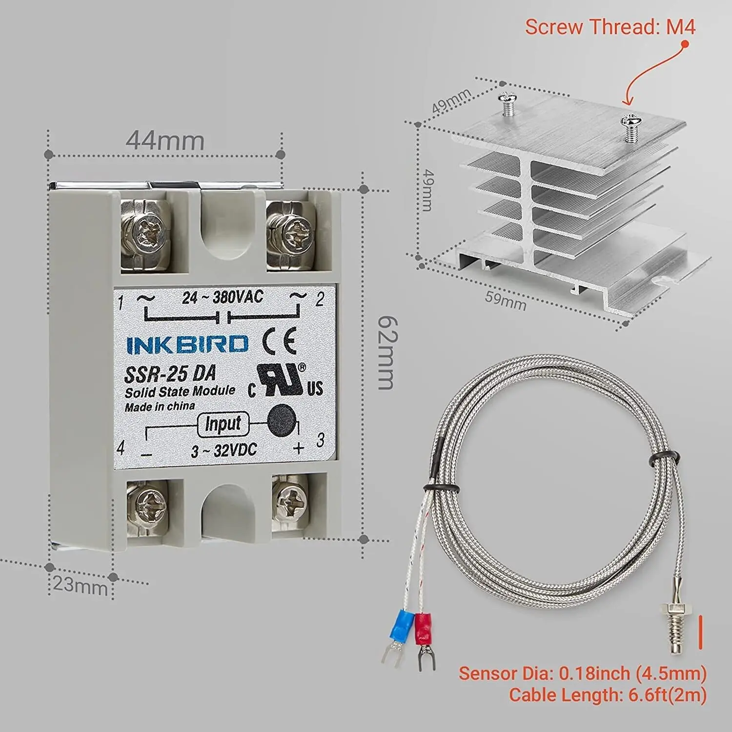 Controlador de temperatura pid inkbird ITC-106VH com sensor k ac100 a 240v termostato de temperatura para incubadora de forno de fabricação caseira