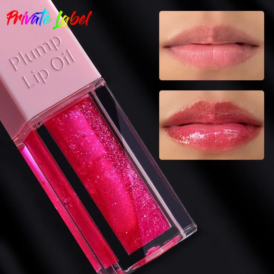 Private Label 5colors Flowing Sand Sparkling Lip Oil Plumping Nourish Moisturizing Hydrating Color-changing Lipgloss Bulk Makeup