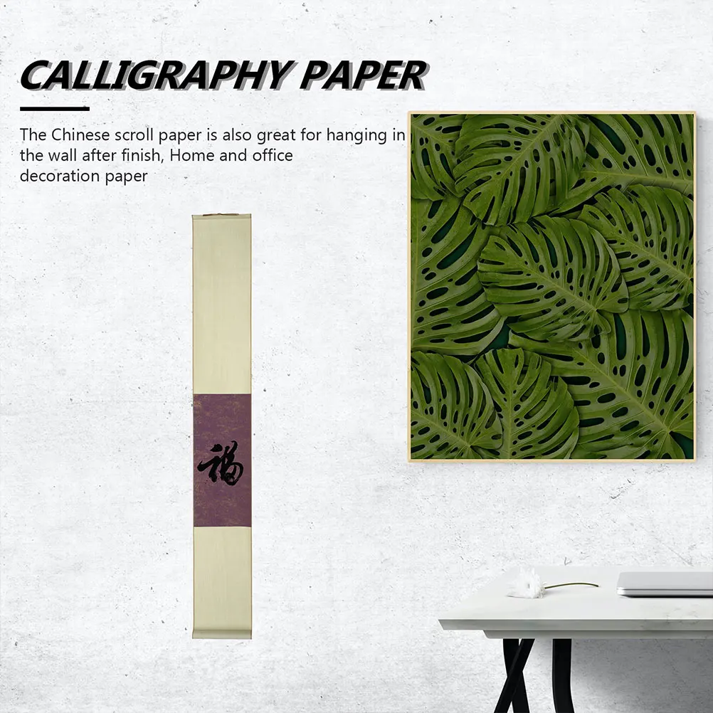 

2 Pcs Xuan Paper Scroll Blank Calligraphy Painting Supplies Art Wall Rice Paper Home Decor Bedroom Living
