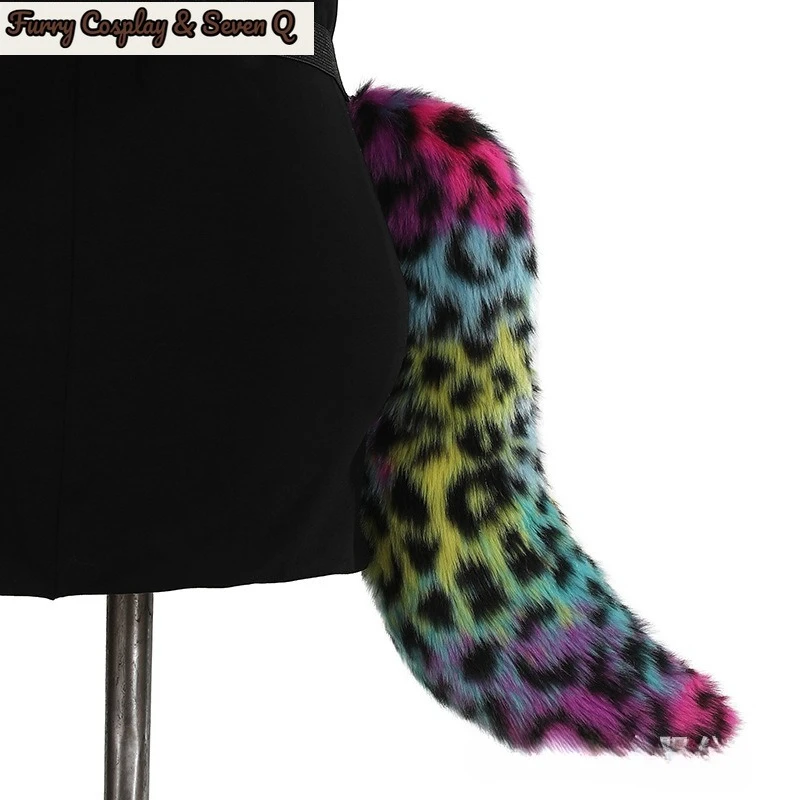 Faux Furs Animal Tail Foxes Cats Dog Wolf Tail Halloween Cosplay Party Costume Accessory Adjustable Furry Cats Foxes Tail