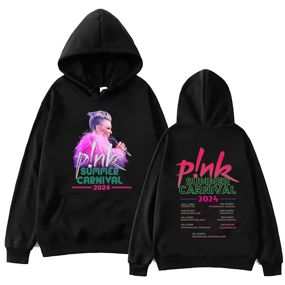 

P!nk Pink Summer Carnival Merch P Nk Summer Carnival 2024 Hoodie Harajuku Hip Hop Pullover Tops