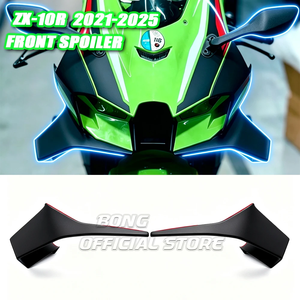 Per ZX-10R spoiler anteriore spoiler inferiore labbro inferiore Per KAWASAKI ZX-10R ZX10RR 2021-2025 GP WING DOWNFORCE SPOILERS FRONTALI NAKED