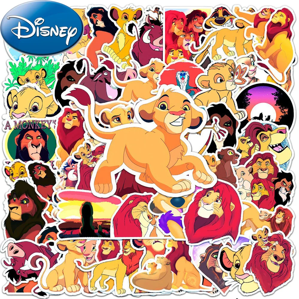 50pcs Movie The Lion King Stickers for Kids Cartoon Anime Decals Phone Skateboard Scrapbooking Cute Simba Sticker