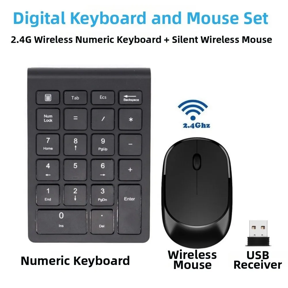 22 Keys 22 Keys Numerical Keyboard Wireless USB 2.4G Mini Digital Keypad With Receiver Ergonomic Digital Numpad Number Pad
