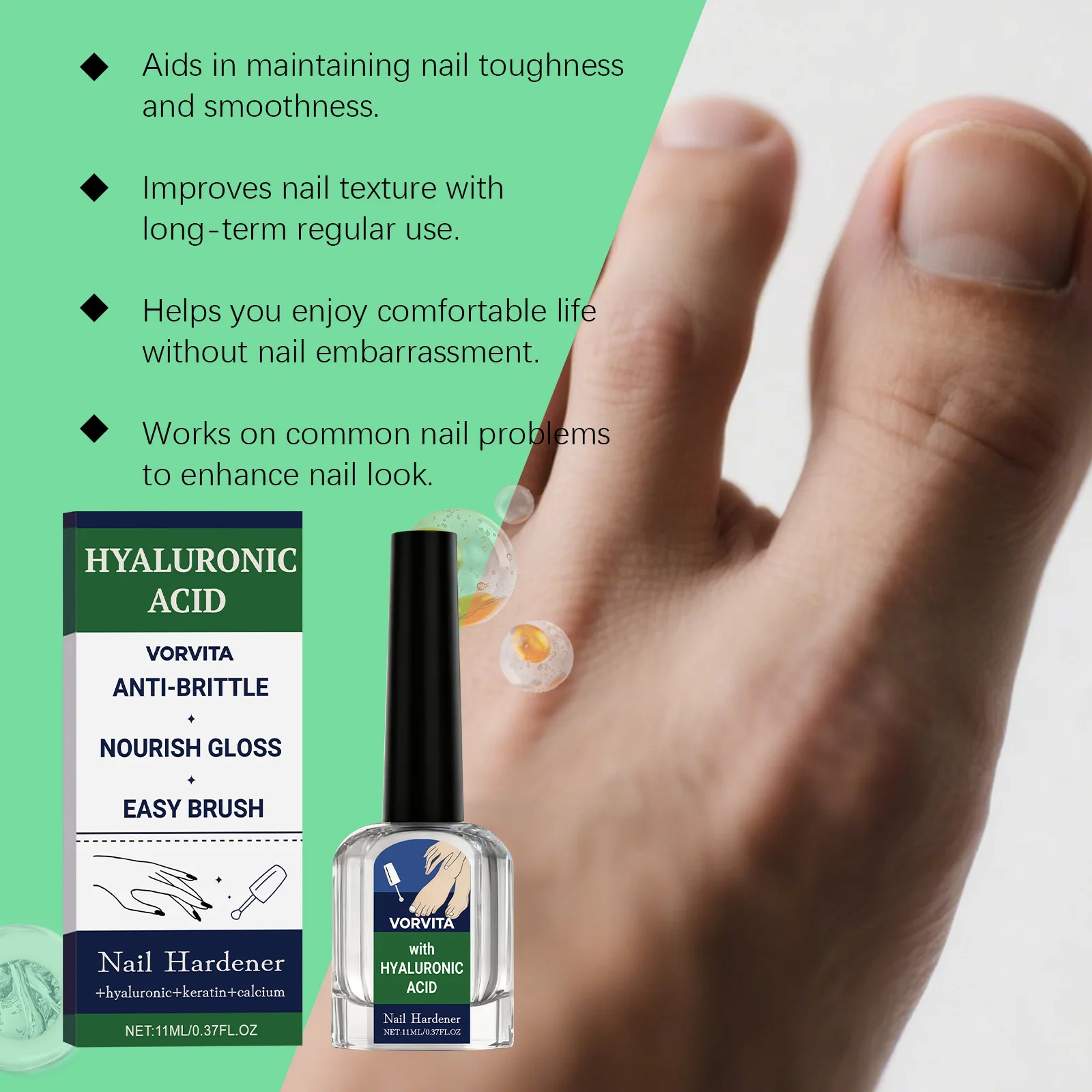 น้ำยาดูแลเล็บ ให้ความชุ่มชื้นอย่างอ่อนโยน ซึมซาบเร็ว เหมาะสำหรับการดูแลมือและเท้า เซรั่มซ่อมแซมเล็บทุกวัน เล็บแข็ง