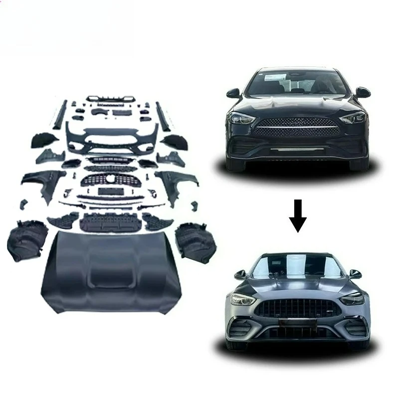

Premium-Grade ForMercedesBenz W206 C-Class C300 2022 To C63 AMUpgrade Style ABS Wide Body Kit