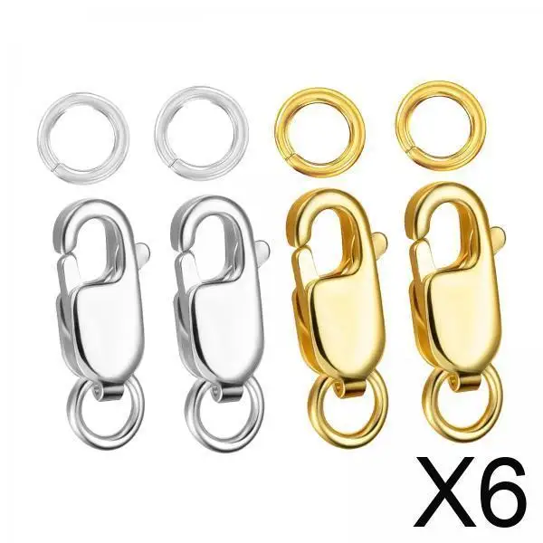 

Набор застежек-карабинов с соединительными кольцами для изготовления ювелирных изделий своими руками, комплект для создания ожерелий, аксессуары и материалы для брелоков