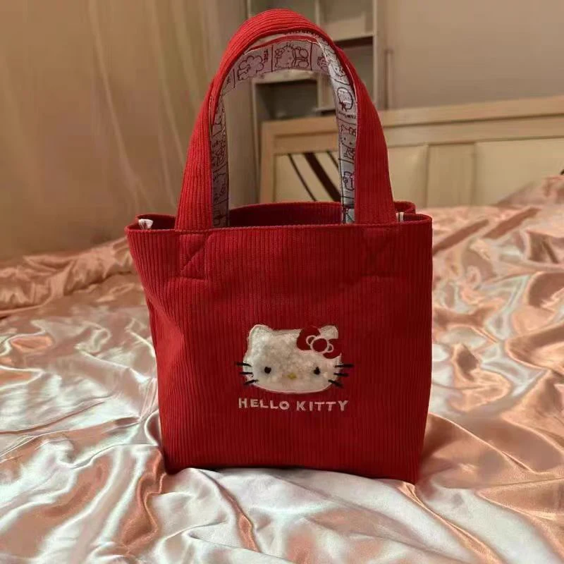 Anime Sanrio Hello Kitty Shoulder Bag Cartoon Cute Kawaii Student Outdoor Large Capacity Cosmetic Storage Handbags Toys Girls