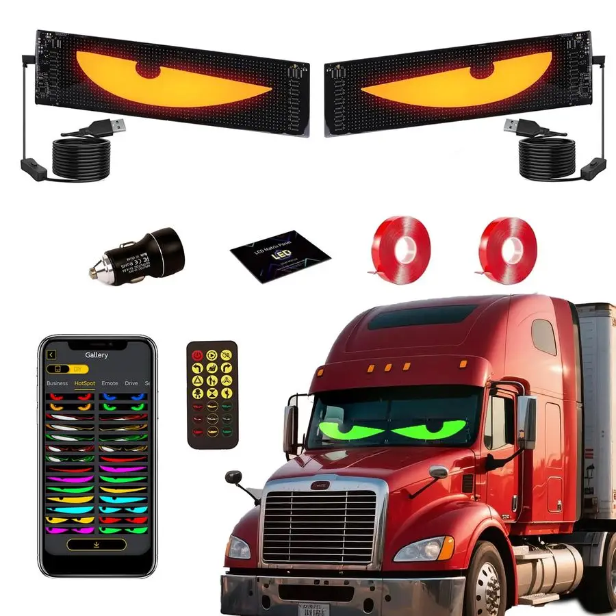 

Eyes for Truck Windshield, 2PCS 23.6inx4.7in Devil Eyes Light for Windshield, Devil Eyes Light for Car, Truck, SUVs, Gift for Me