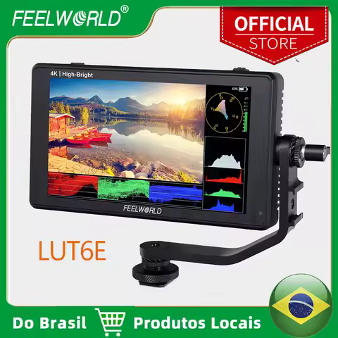 FEELWORLD-Monitor de campo de câmera DSLR com tela sensível ao toque LUT6E, 6 1600nits, LUT 3D, Full HD1920x1080IPS para equipamento gimbal, Youtube