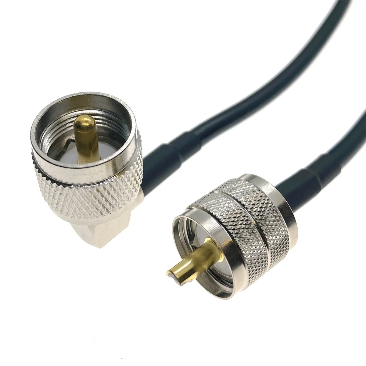 Adapter wtyczki męskiej UHF kątowy do wtyczki męskiej PL259 UHF RG58 Kabel koncentryczny RF 50 Ohm do przedłużania systemu kamer wideo Pigtail