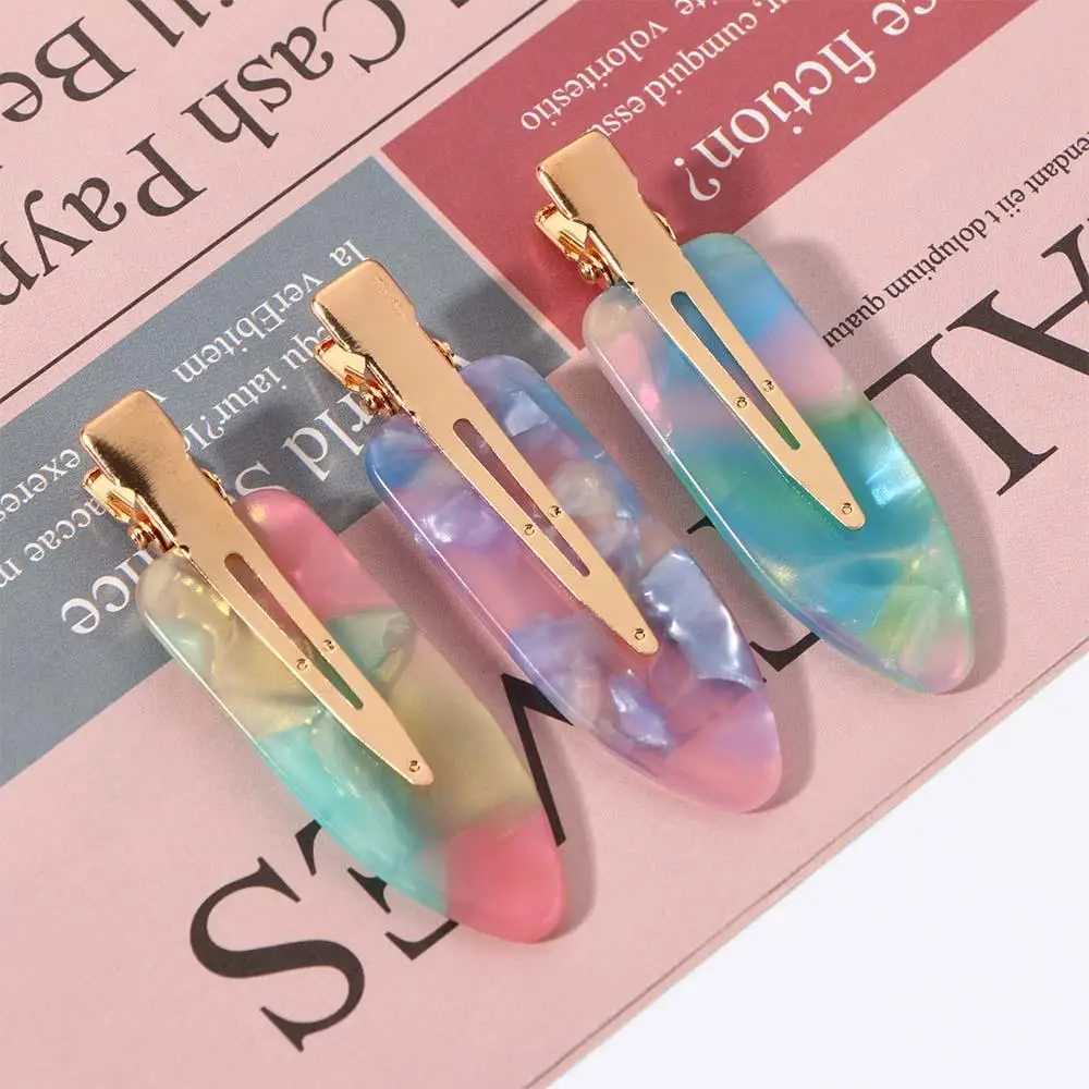 Simple Wild Leopard Acetate Sheet Non-marking Korean No Bend Bangs Clip Duckbill Clip Bangs Clip Seamless Hair Clips