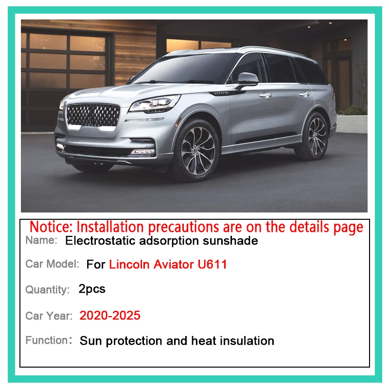 For Lincoln Aviator U611 2020-2025 Sunroof Sunshade Shades Electrostatic Adsorption Skylight Camping Protector Car Accessories