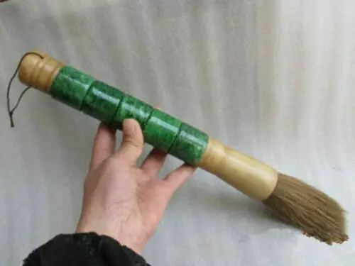 

37 см ручная роспись старый нефритовый кисть для каллиграфии украшение стола традиционный азиатский офисный декор художественная щетка для волос акценты