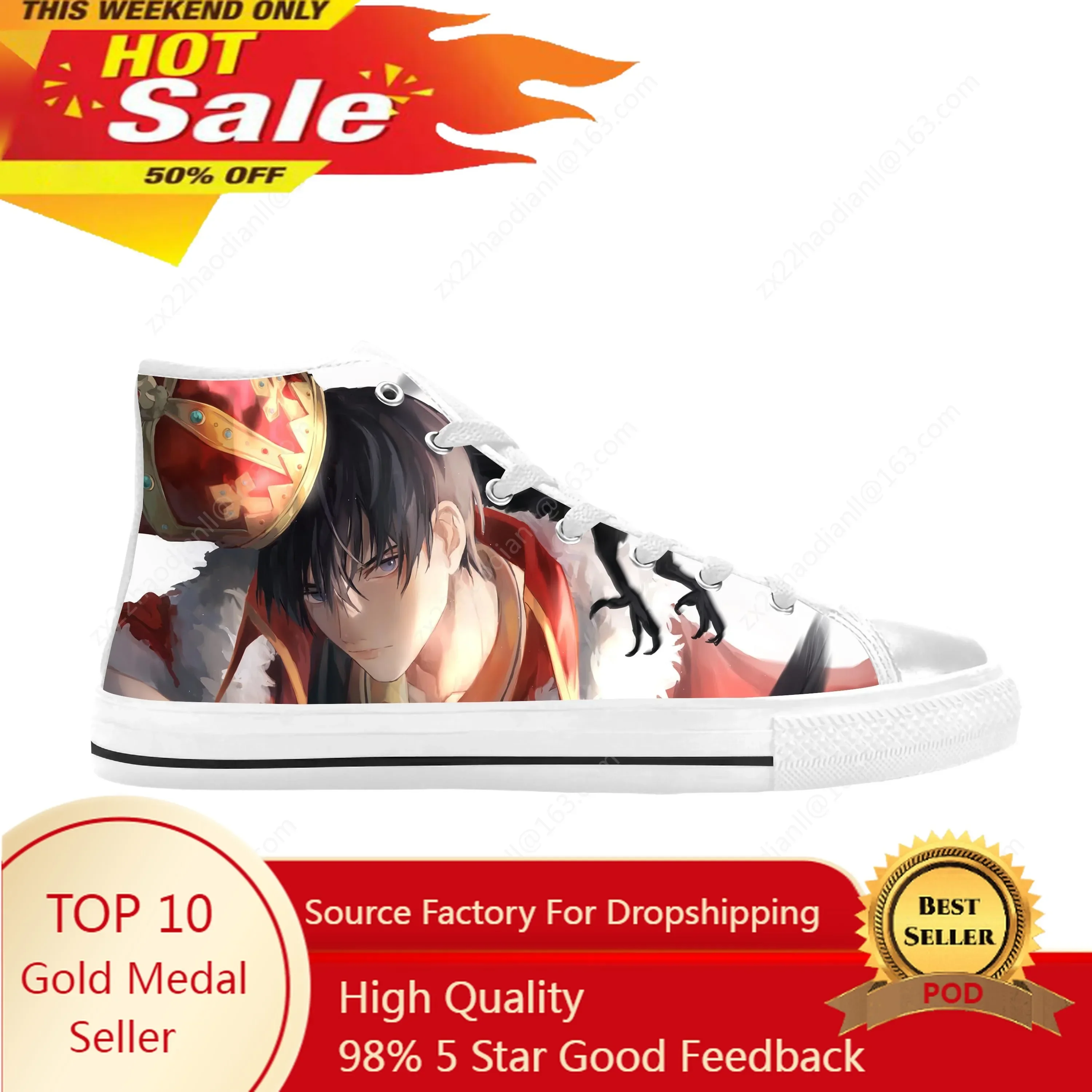 Japanese Anime Manga Comic Haikyuu Kageyama Tobio Casual Cloth Shoes High Top Comfortable Breathable 3D Print Men Women Sneakers