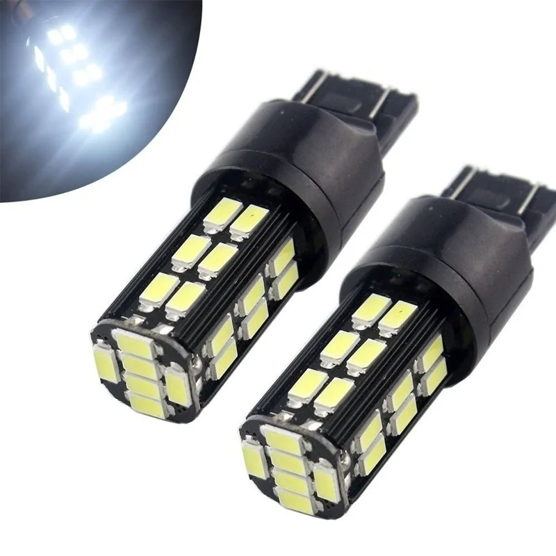 

2pcs T20 Led smd 5730 7443 30 Leds W21W Car stop Backup light Rear Front signal White 6000K 12V