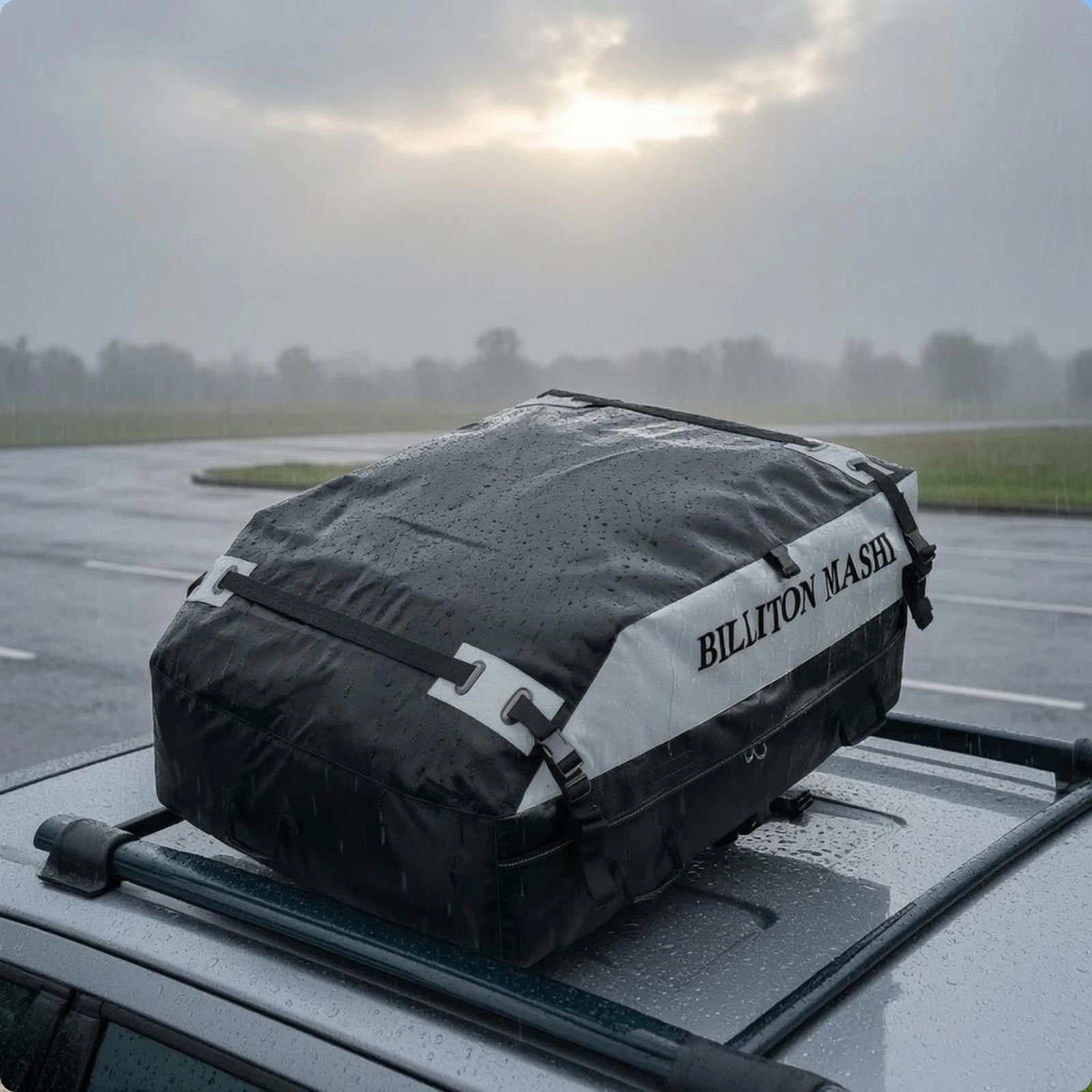 

Car Roof Cargo Bag Reinforced Straps Roof Luggage Bag Vehicle Accessory Zippered Rectangular
