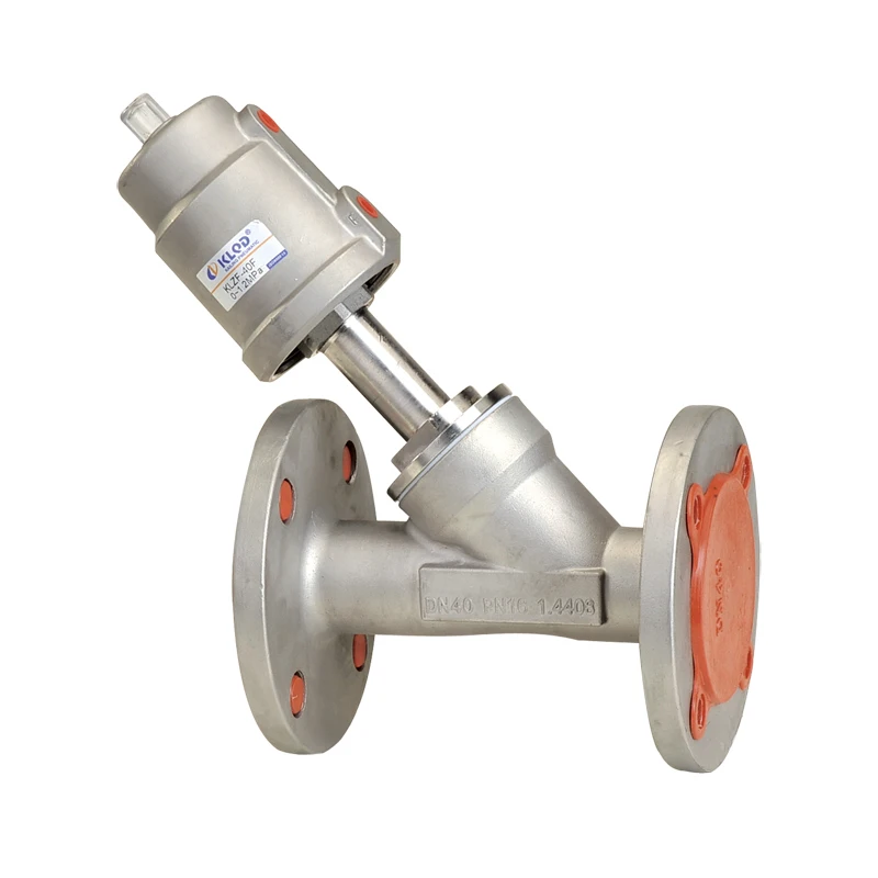 2/2 Way Piston Operated Flange Stainless Steel Pneumatic Angle Seat Valve