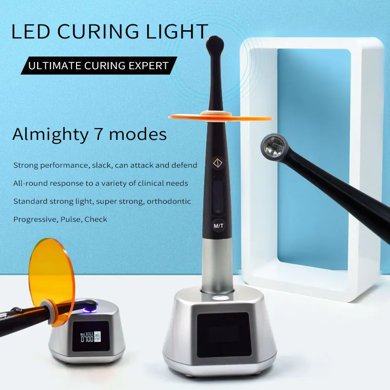 Dental Light Curing Machine 3000mw/cm² LED Resin Curing Lamp 7-Mode Adjustable Phototherapy Equipment Dedicated To Tooth Filling