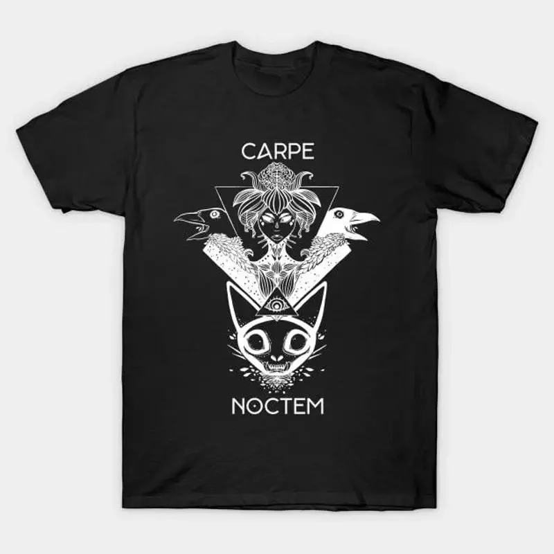 Carpe Noctem Witch Crows Illustration Seize The Night T-Shirt S 5XL Schneller Versand