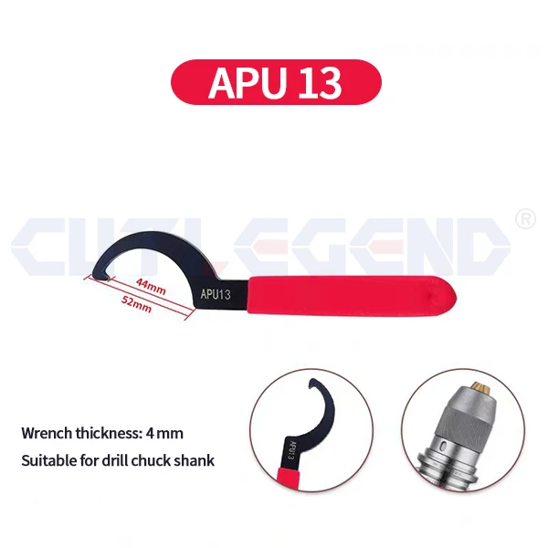 CoCud ER11A Collet Chuck Wrench Spanner – 17mm Opening, Non-Slip Rubber Handle, Black Oxide Finish For CNC & Lathe