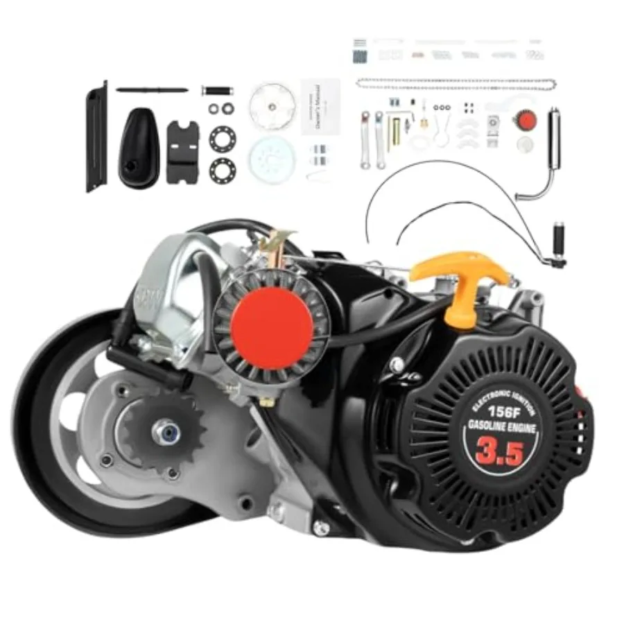 100CC 4-السكتة الدماغية محرك البنزين عدة 3.5HP محرك دراجة عدة مع اليد بدء سلسلة محرك OHV نظام تبريد الهواء مصممة لار