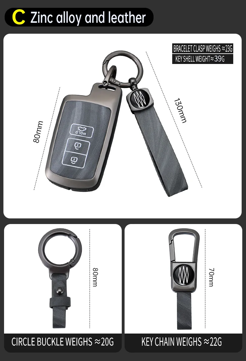 トヨタ用亜鉛合金カーキーケース,保護シェル,カーアクセサリー,カムリ,カローラ,rav4,ハイランダー,アバロン,2015, 2016, 2017, 2018